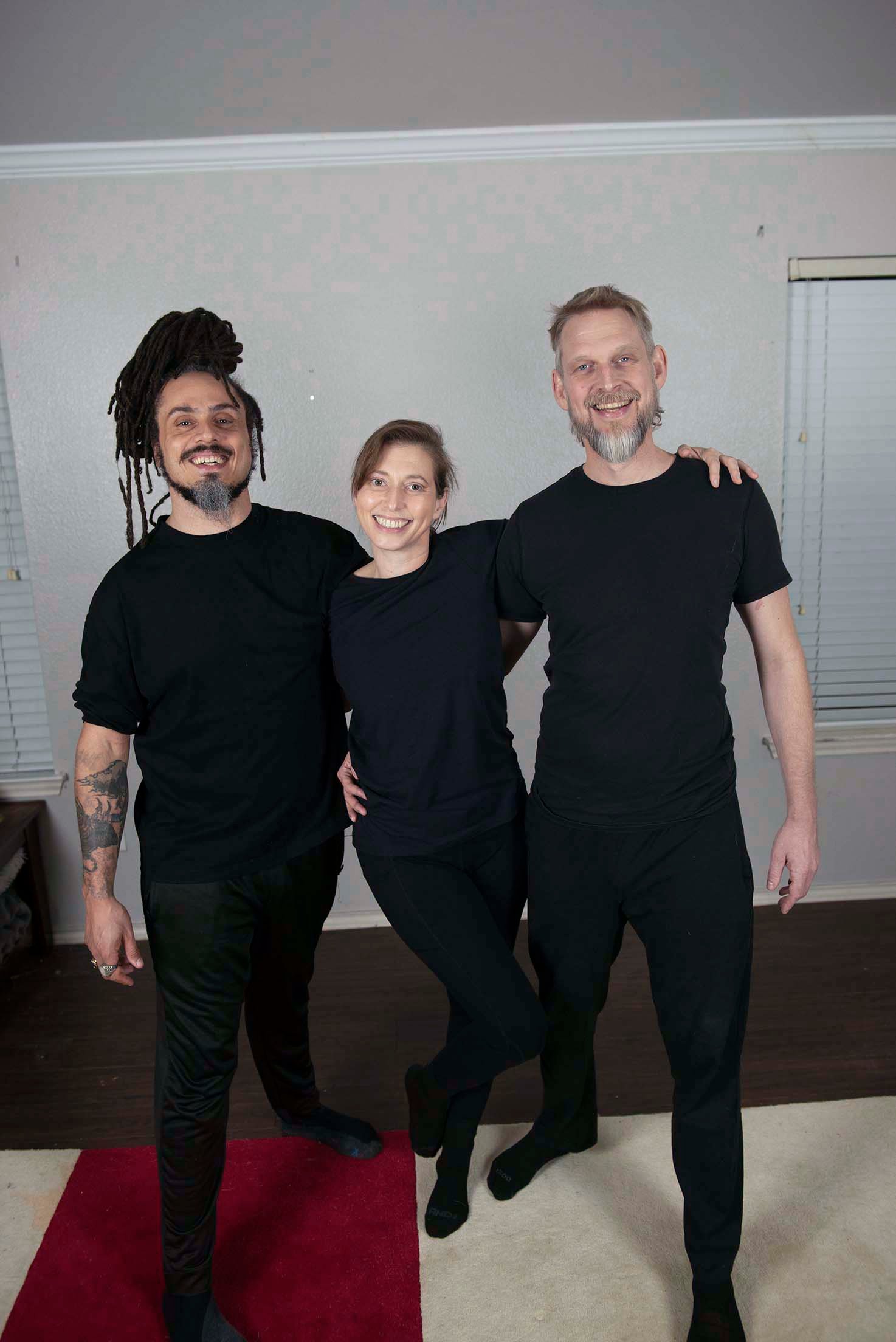 Alexander Tartakovsky, Rhonda Roberts and Daniel Brigham, left to right, the board certified Structural Integration practitioners at The Calibration Collective in Austin, Texas